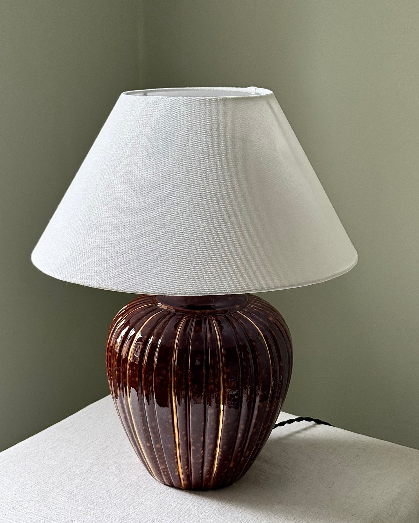 Vintage Ceramic Tortoiseshell Table Lamp