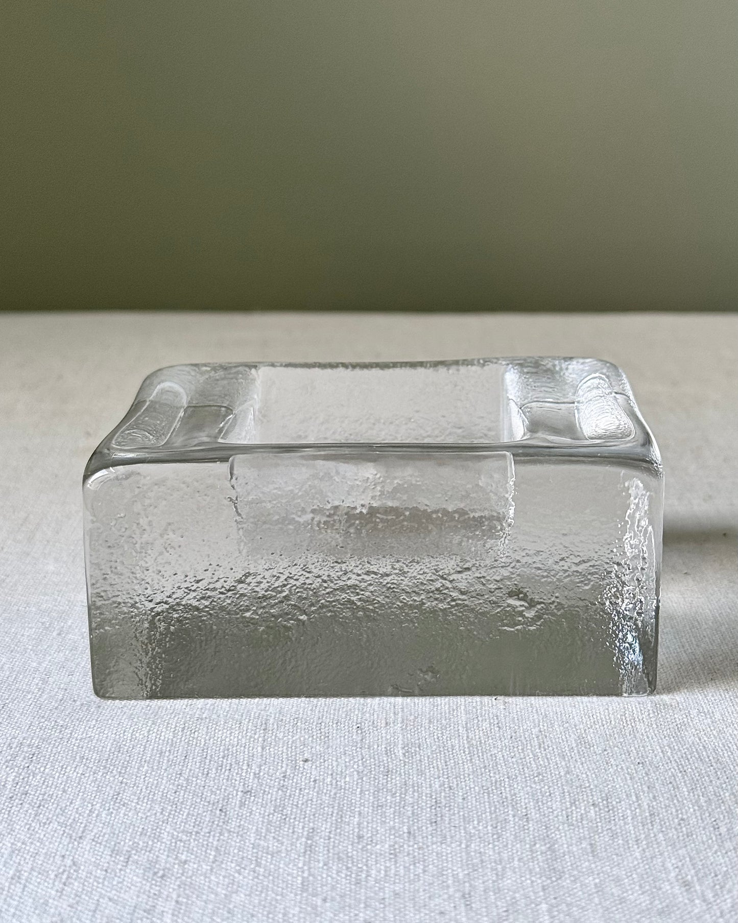 Chunky Textured Ice-Glass Ashtray, 1970’s