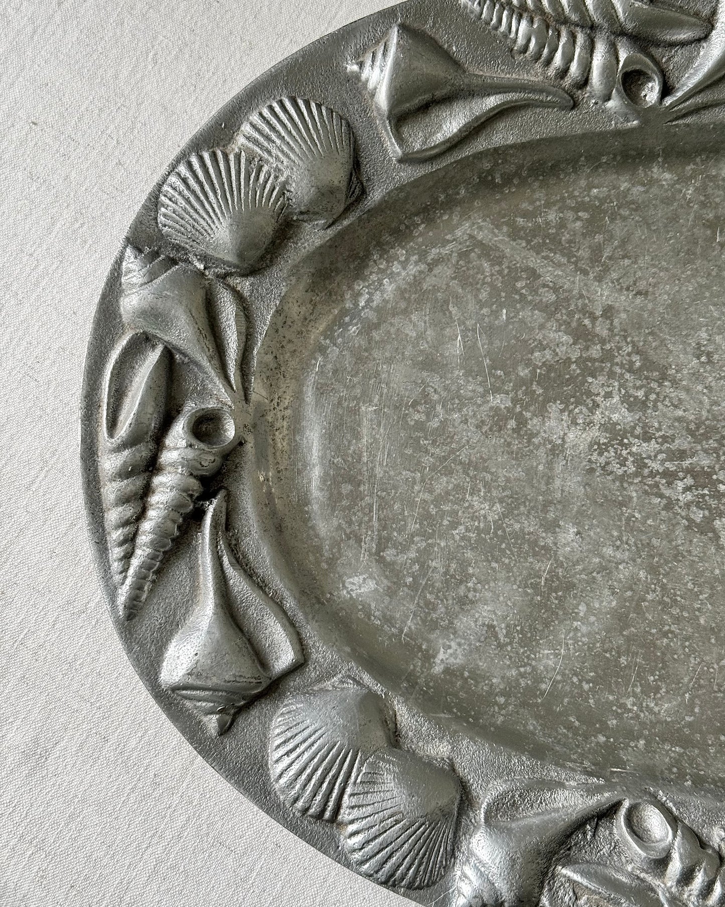 Mid-Century Shell Motif Serving Tray