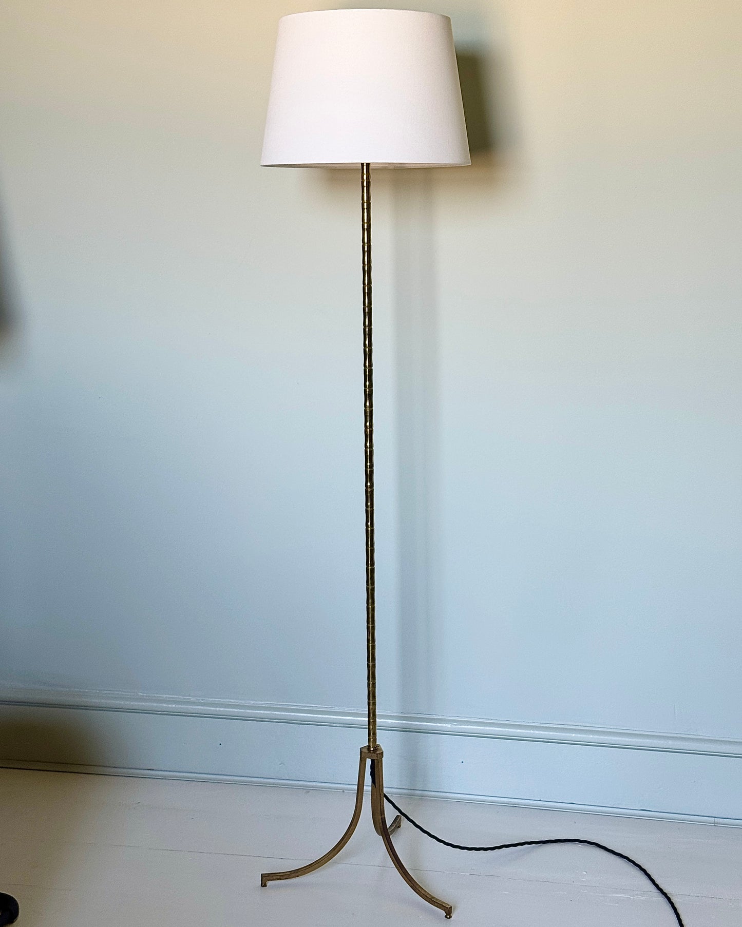 French Brass Bamboo Floor Lamp