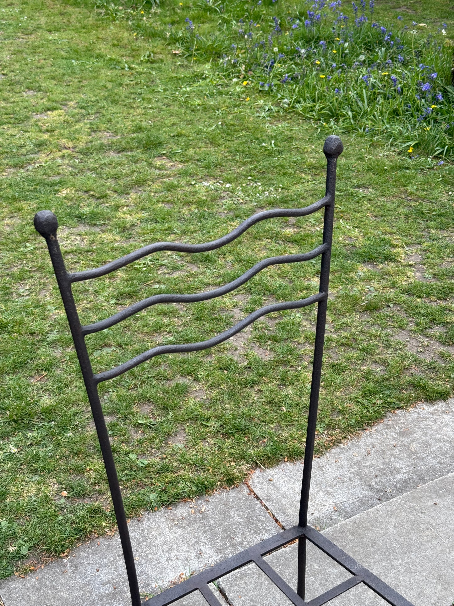 Set of 4 French Wrought Iron Post-modern Squiggle Dining Chairs