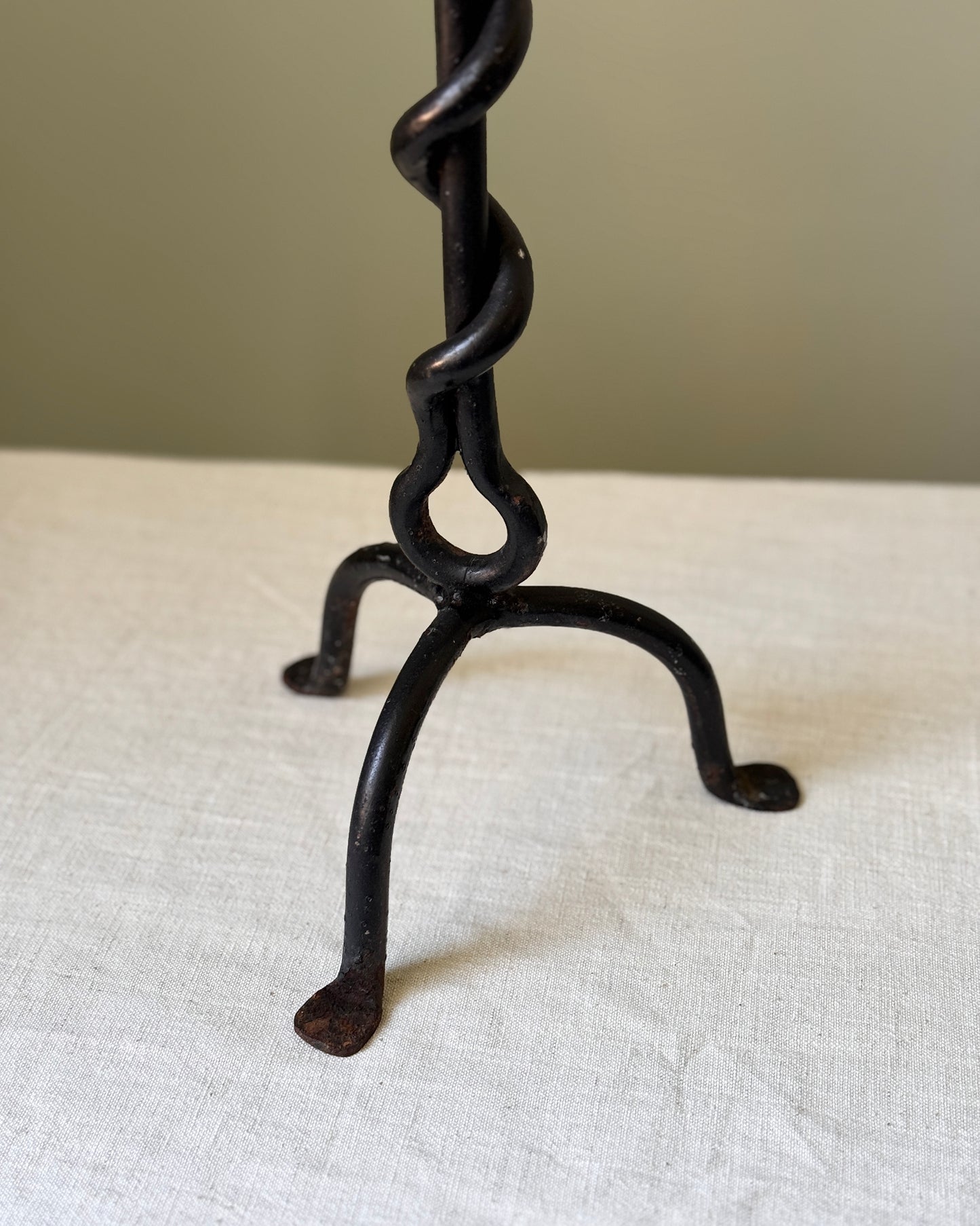 Twisted Standing Wrought Iron Candleholder