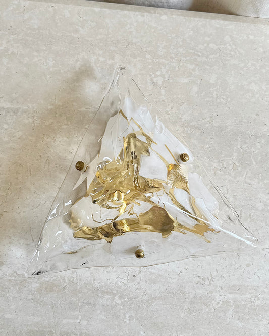 Pair of Murano Triangular Glass Wall Lights