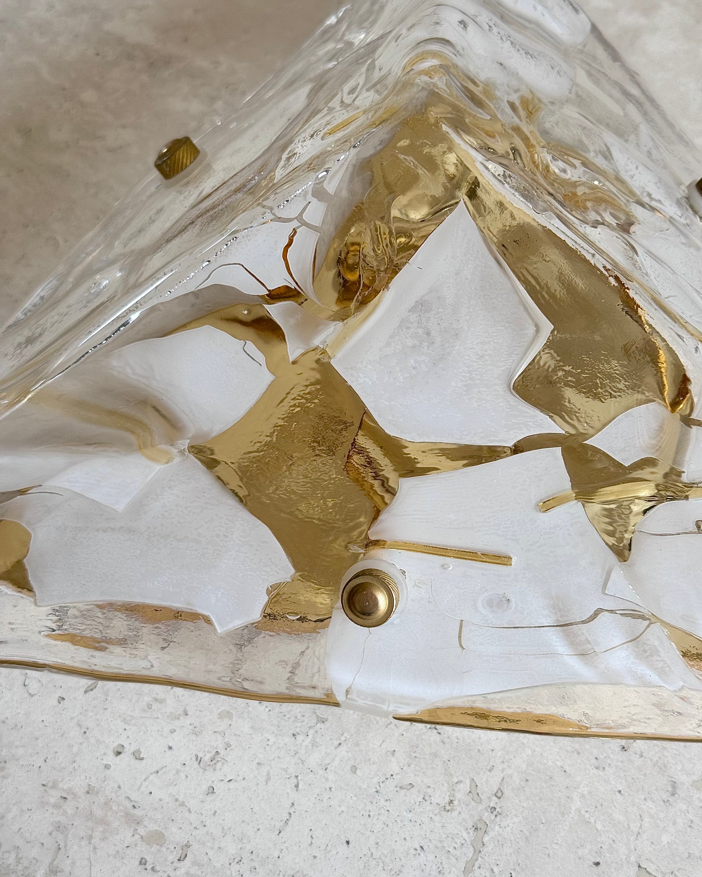 Pair of Murano Triangular Glass Wall Lights