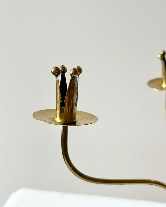 Mid-Century Swedish Brass Candelabra