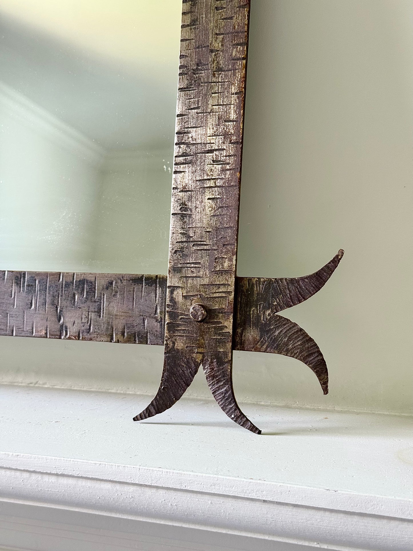 French Primitive Iron Mirror