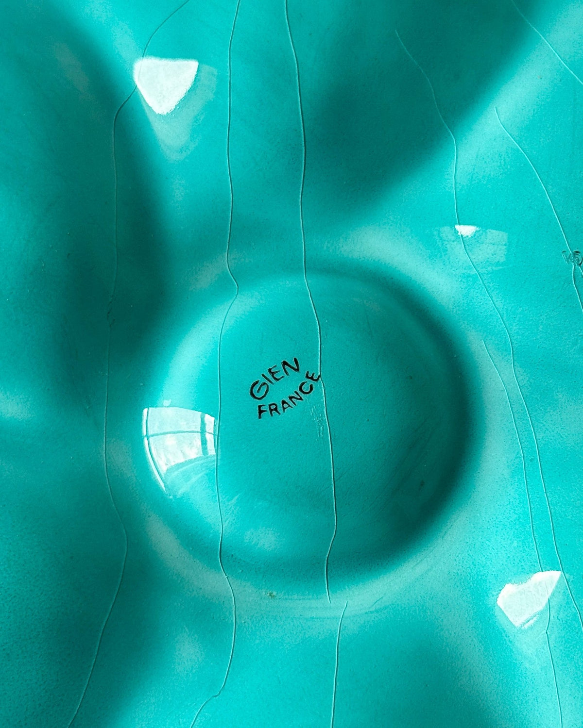 Turquoise Glaze Oyster Plates by Gien - Club Sourced