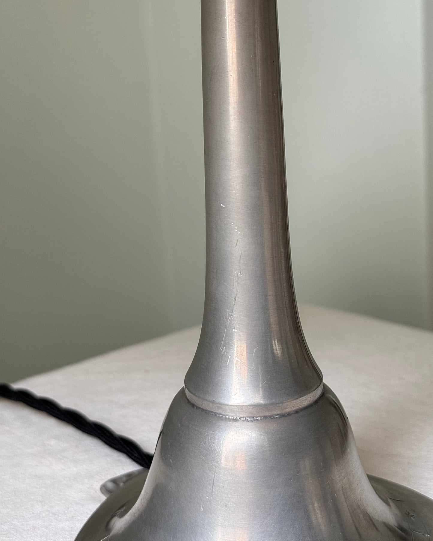 1930’s Swedish Grace Engraved Pewter Table Lamp