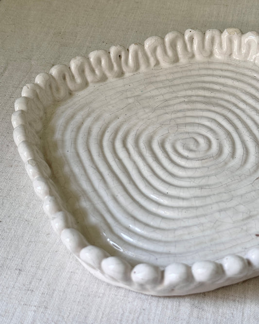 Vallauris White Ceramic Dish