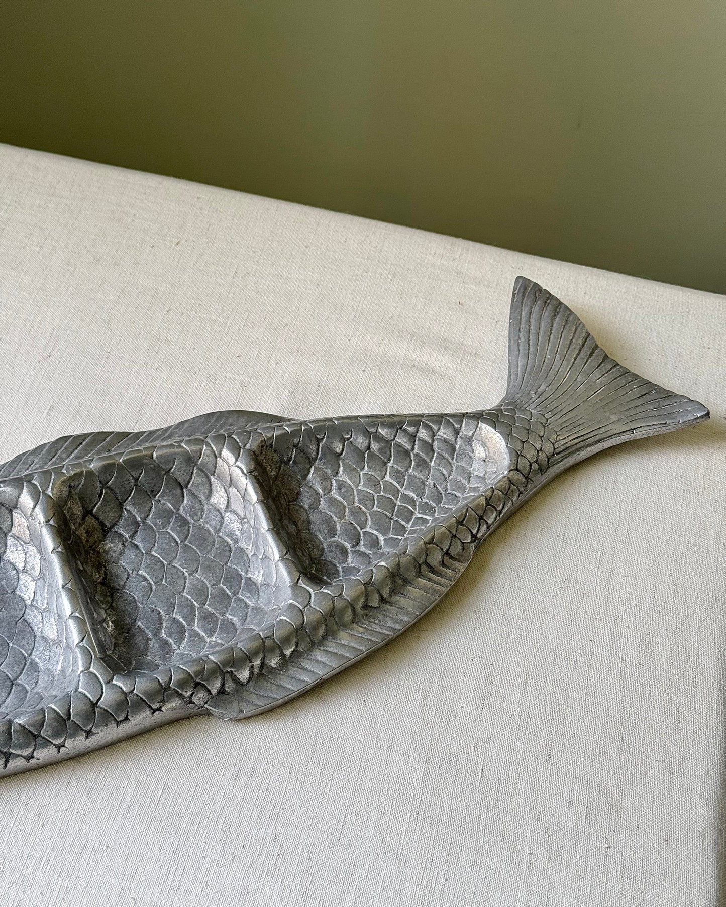 Mid-century Metal Fish 3-part Serving Dish