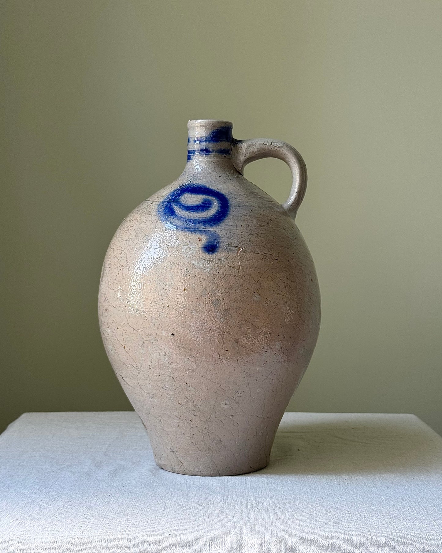 19th Century Alsace Salt Glaze Wine Jug