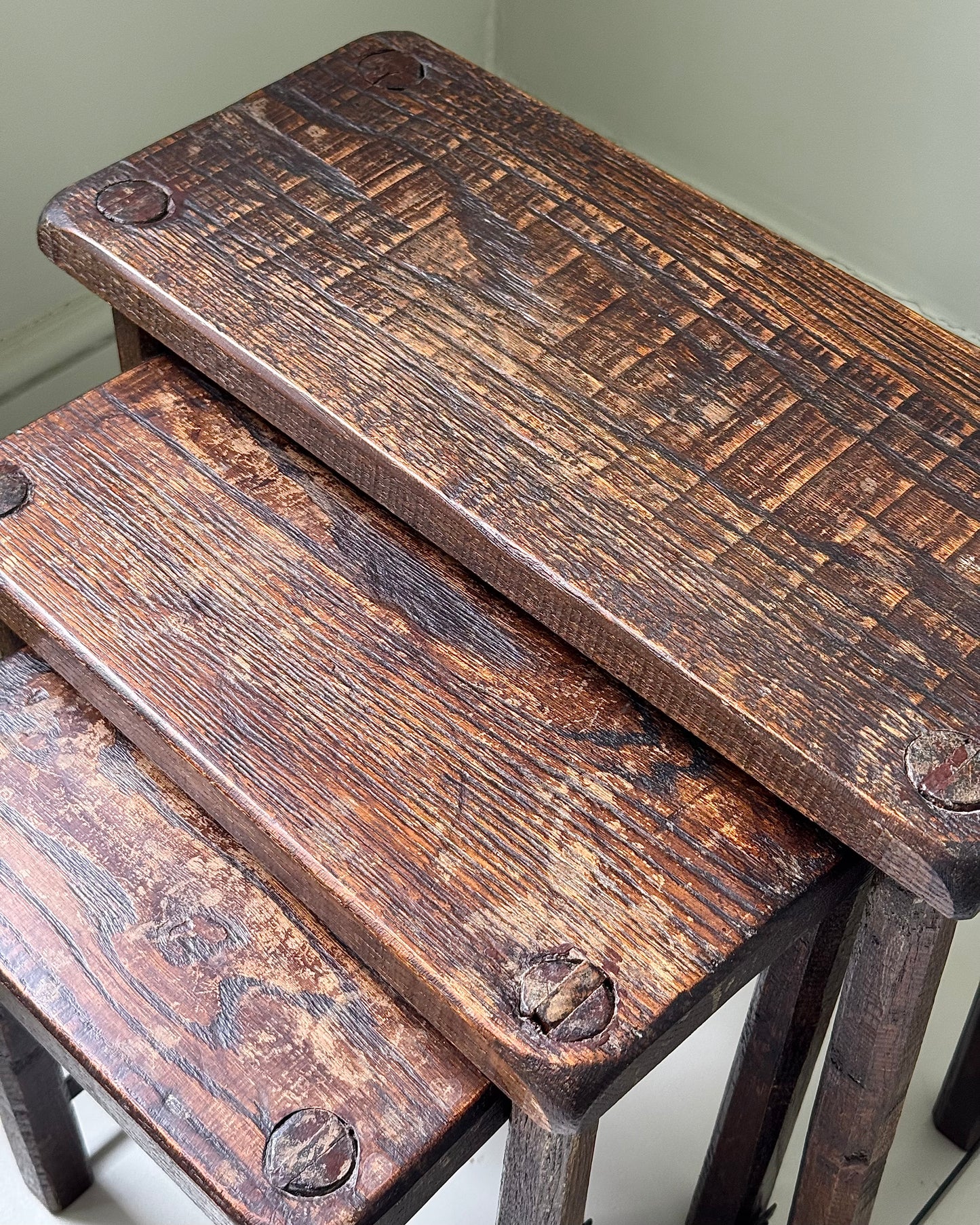 Brutalist Eastern European Nest of 3 Tables