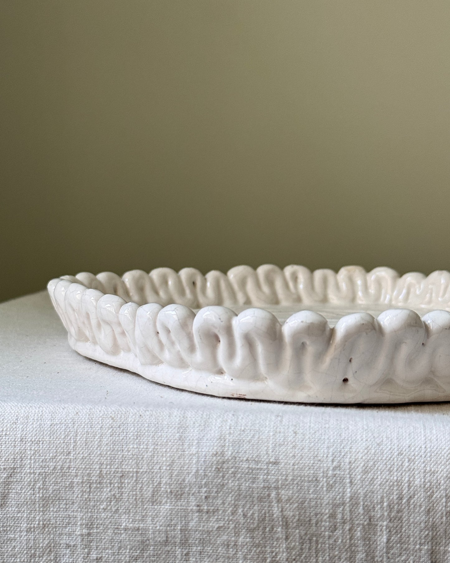 Vallauris White Ceramic Dish
