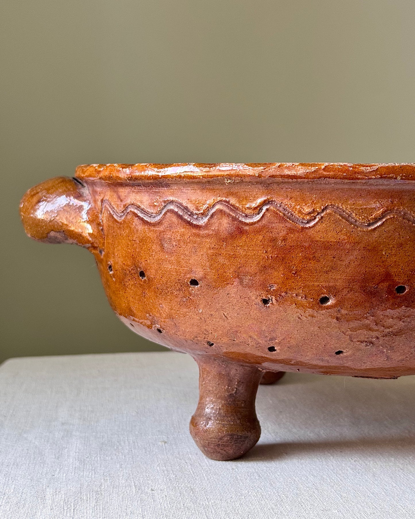 Antique Southern Italian Terracotta Strainer