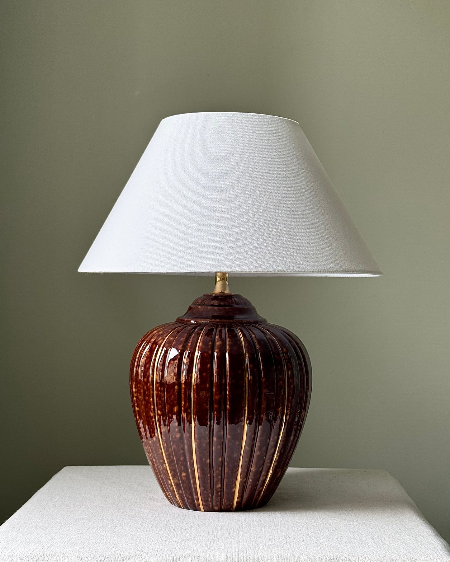 Vintage Ceramic Tortoiseshell Table Lamp