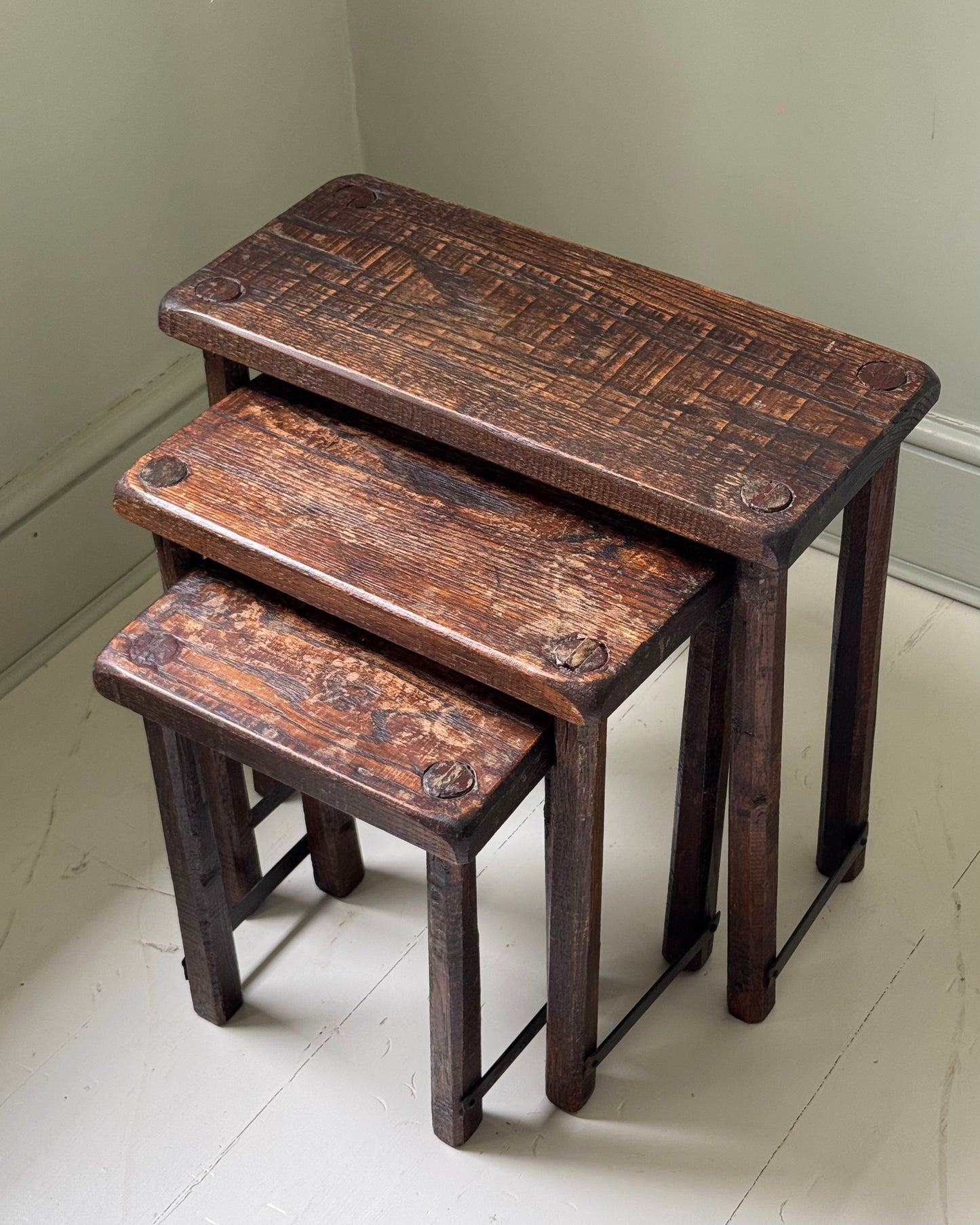 Brutalist Eastern European Nest of 3 Tables