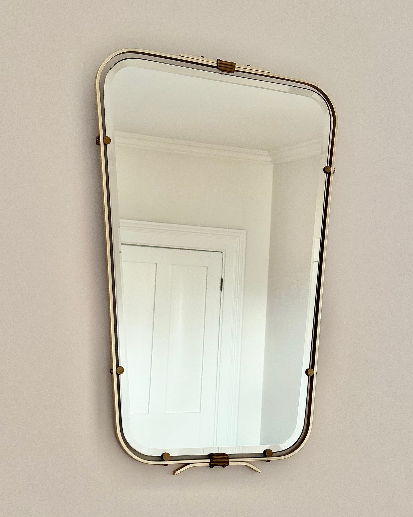 1950’s Belgian Brass Shield Mirror