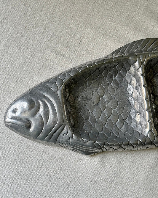 Mid-century Metal Fish 3-part Serving Dish