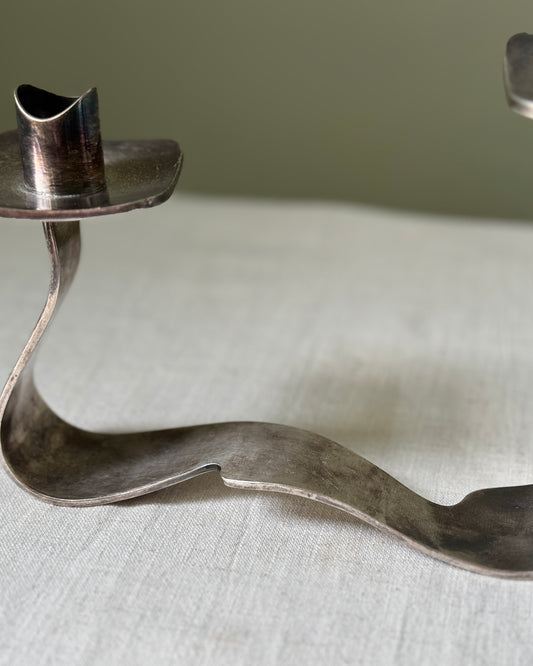 French Silver Plated Candestick