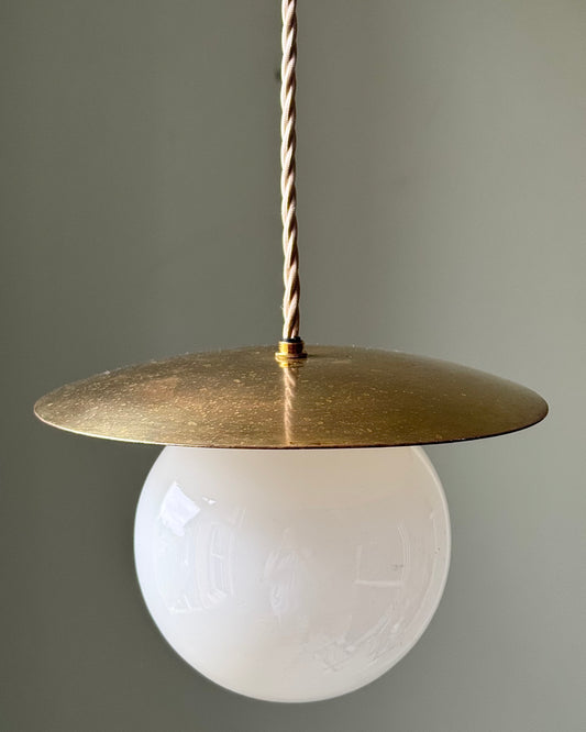 Mid-century Italian Brass Saucer Pendant