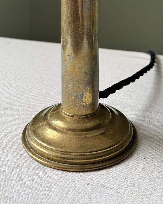Vintage French Brass Column Table Lamp