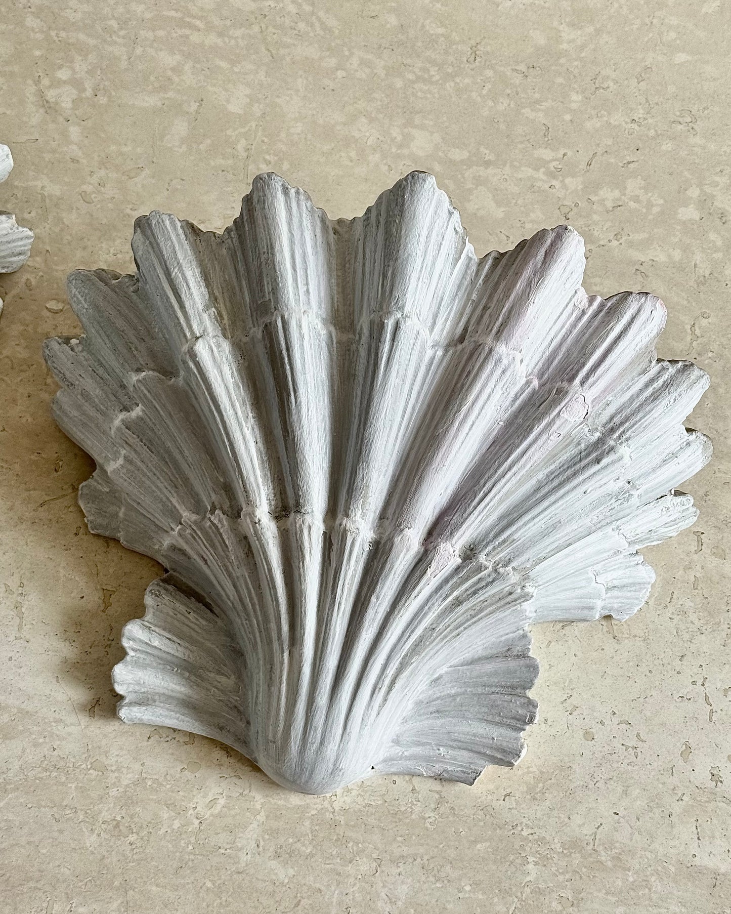 Pair of Late 19th Century Plaster Shell Wall Hangings