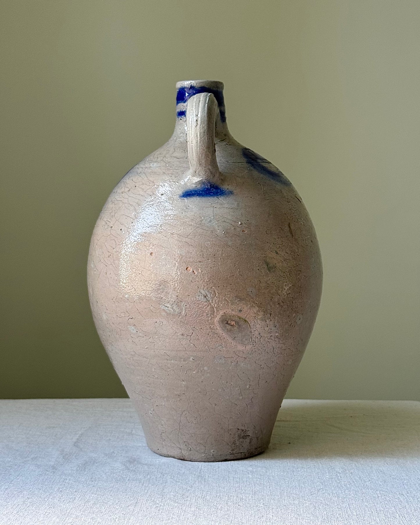 19th Century Alsace Salt Glaze Wine Jug