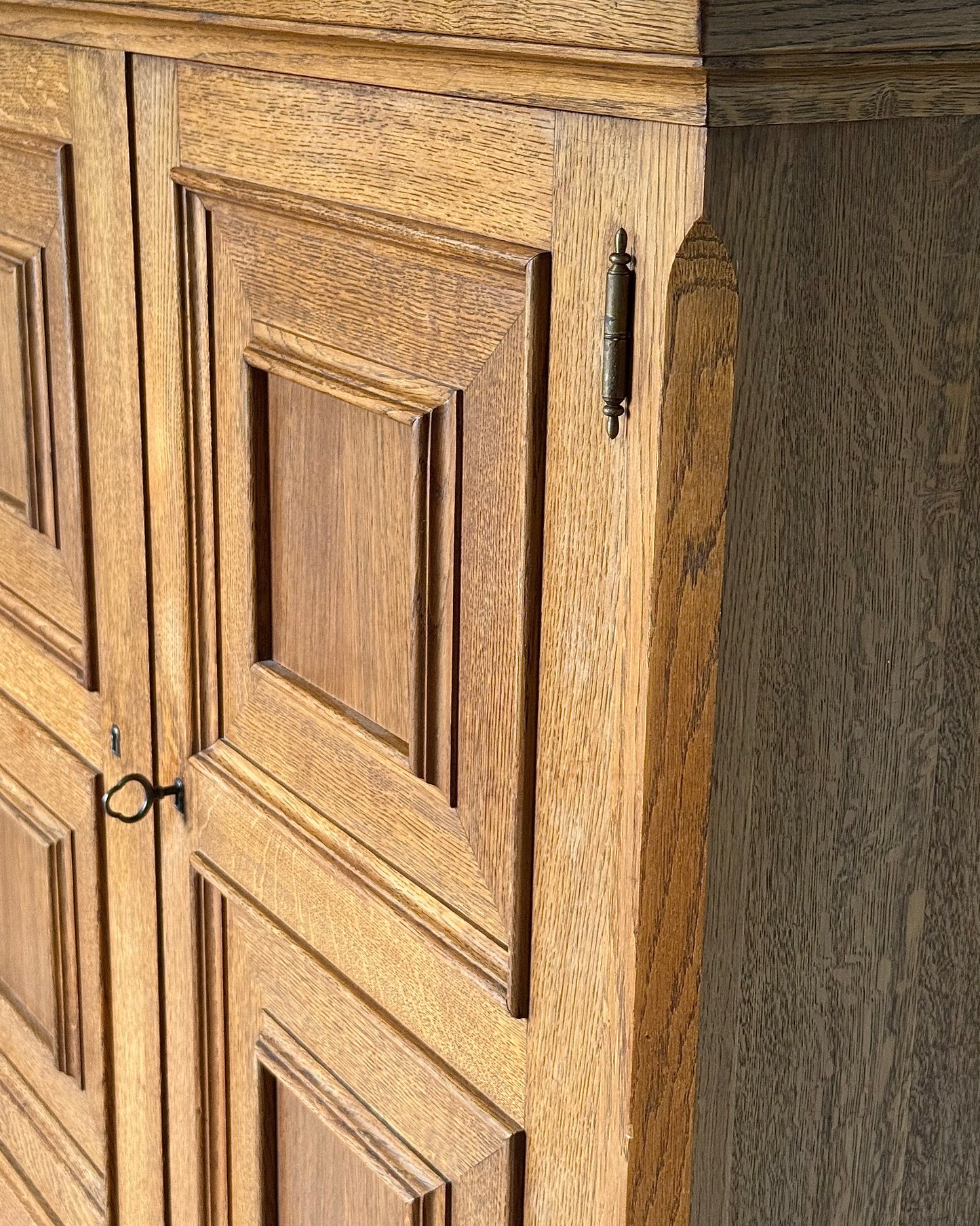 Geometric Oak Danish Cabinet Sideboard, Circa 1930’s