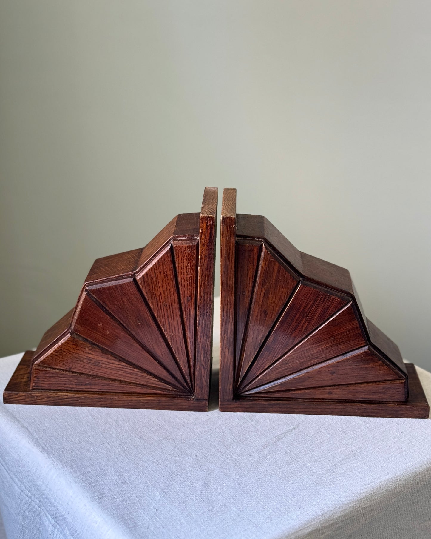Oversized Art Deco Fan Bookends