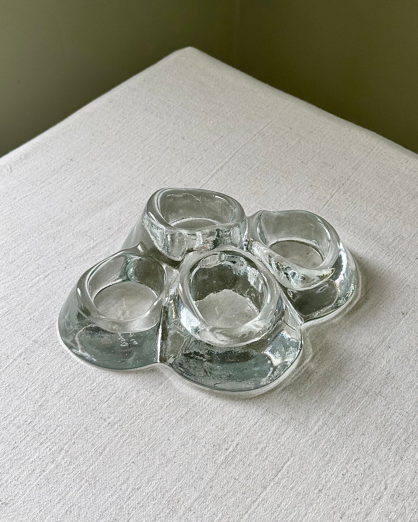 Sculptural Glass Tealight Holder, Hans Jürgen Richartz for Berendsohn
