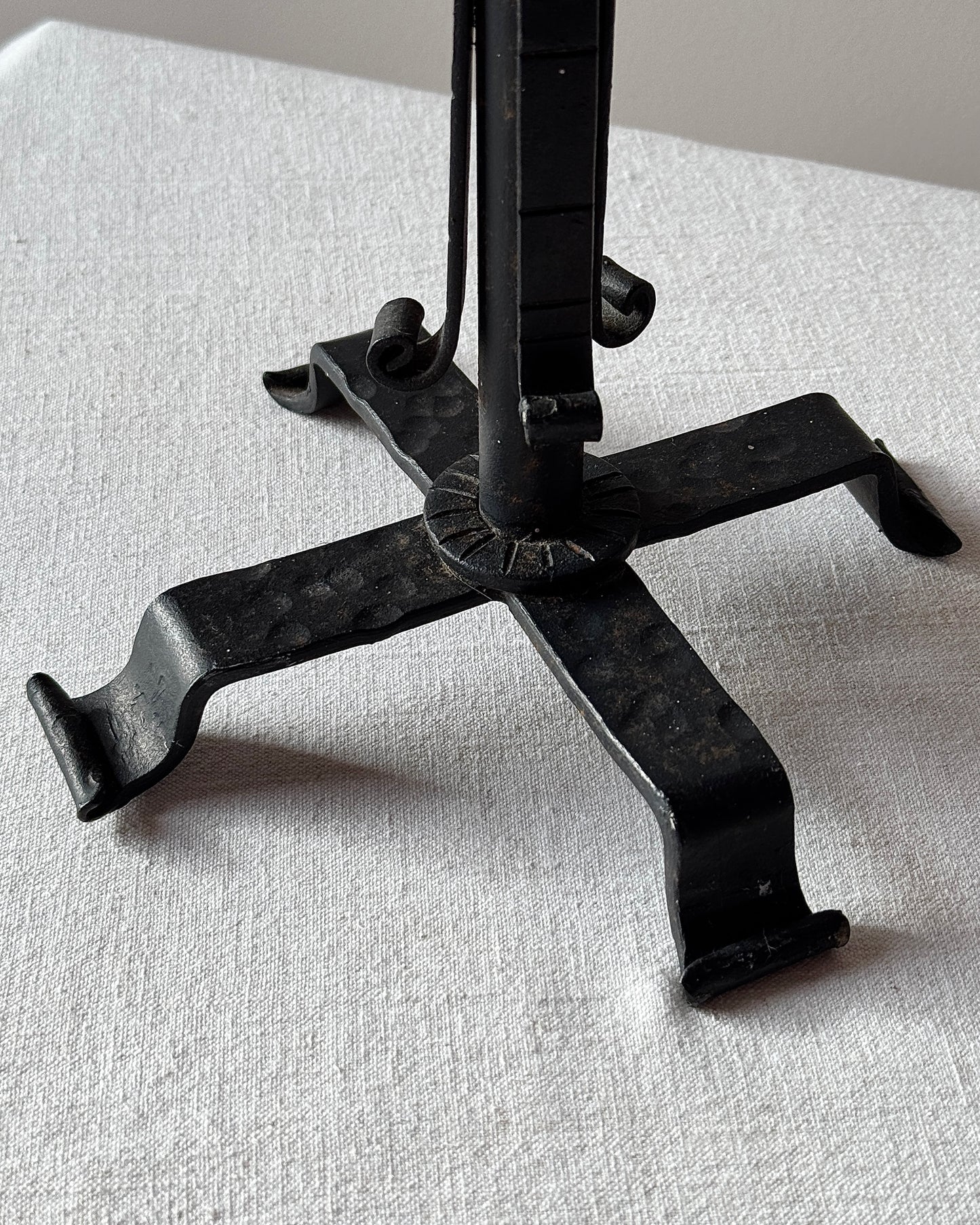 Hand Forged Wrought Iron Scroll Candlestick