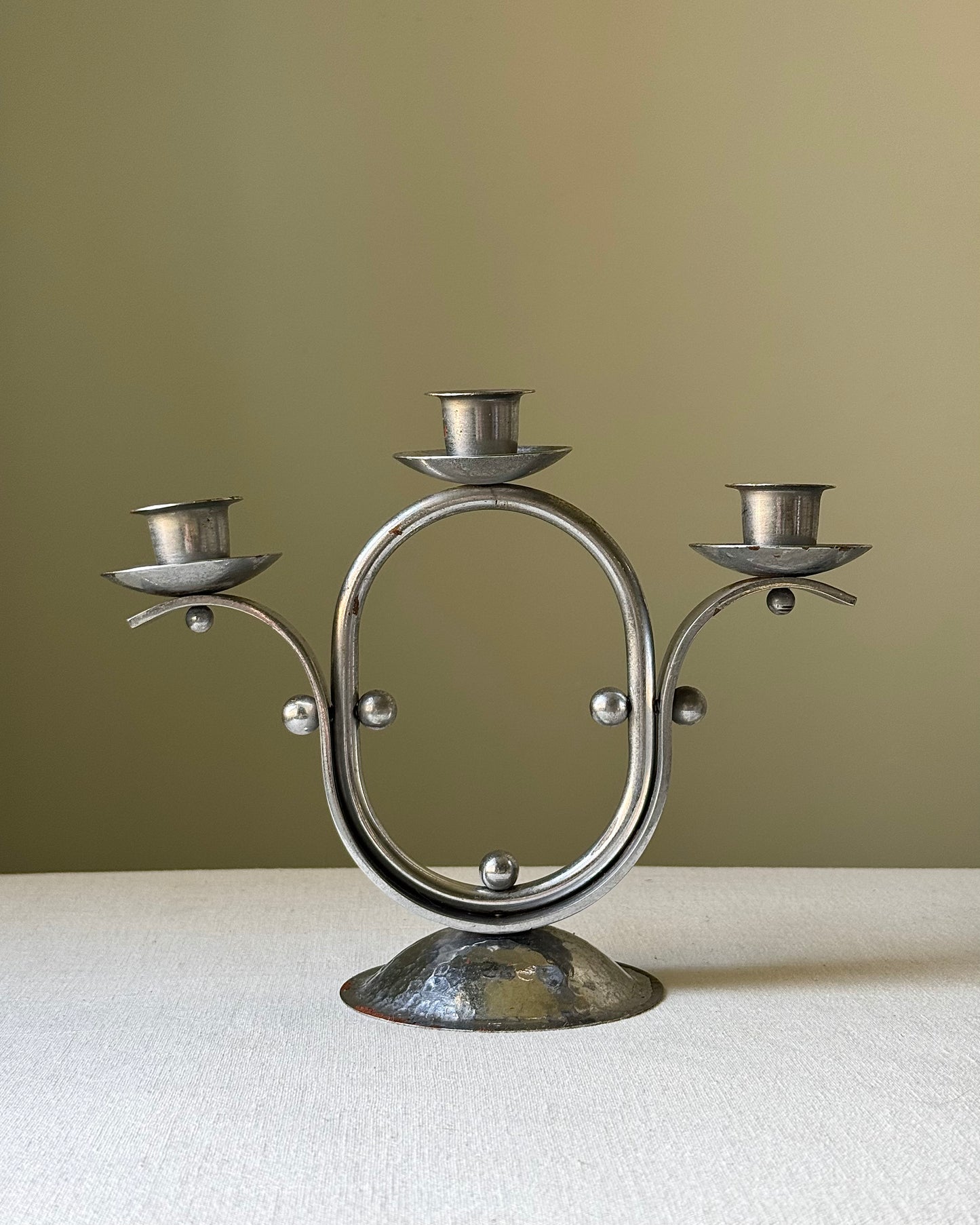 Dutch Art Deco Chrome-Plated Candelabra