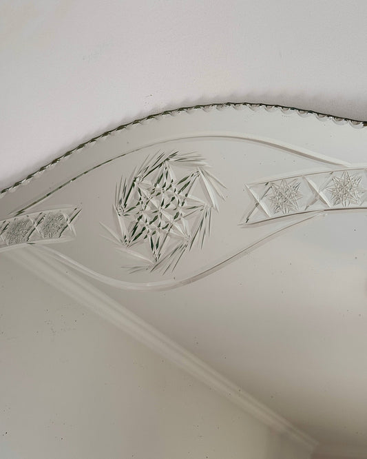 French Art Deco Star Etched Mirror - Club Sourced