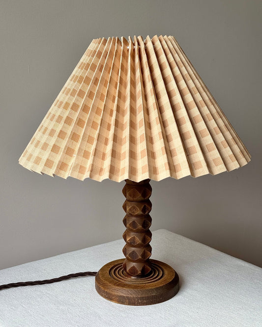 Geometric Wooden Lamp, in the manner of Charles Dudouyt - Club Sourced