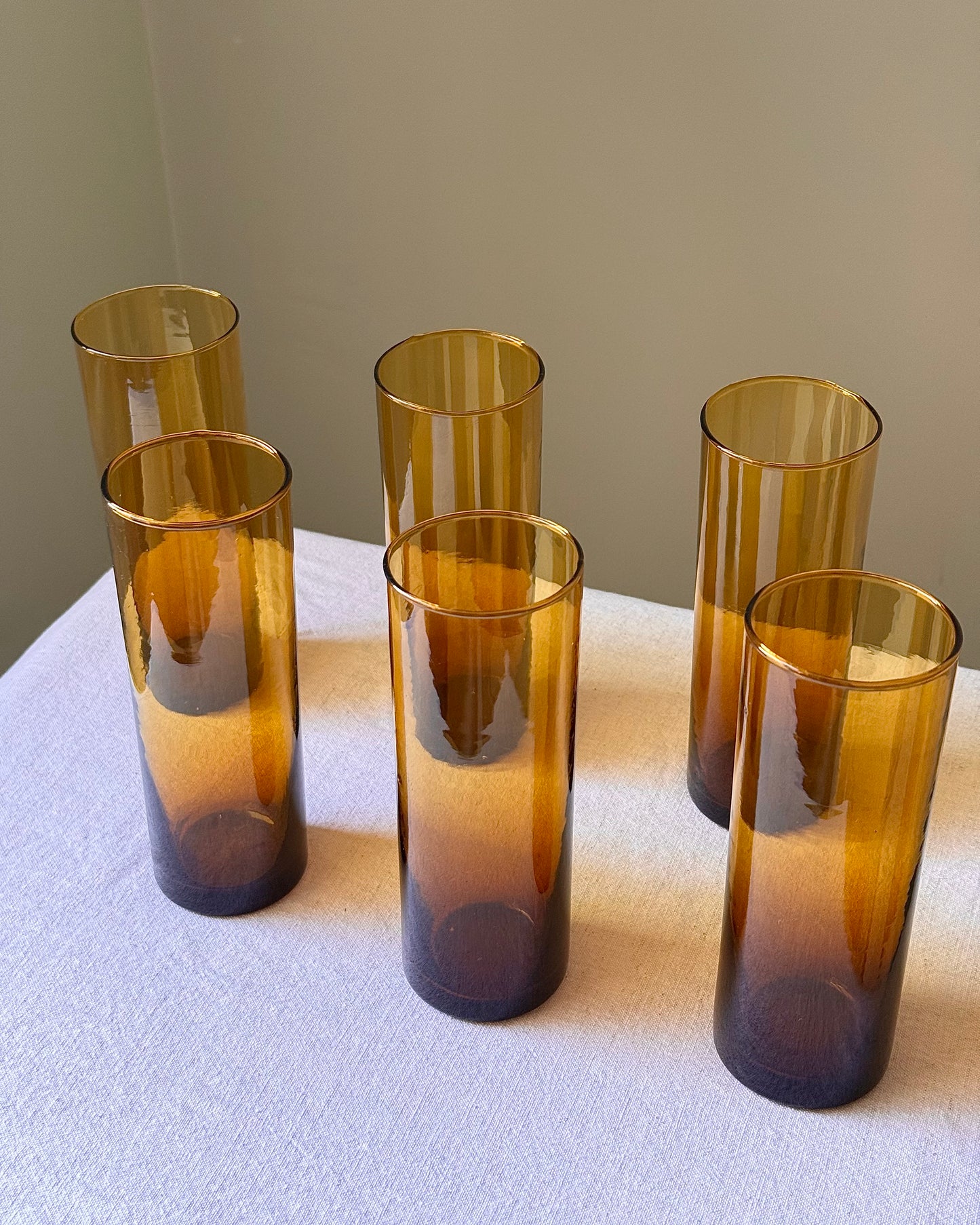 Mid-century Mexican Artisan Leather Caddy & Glass Drinks Set