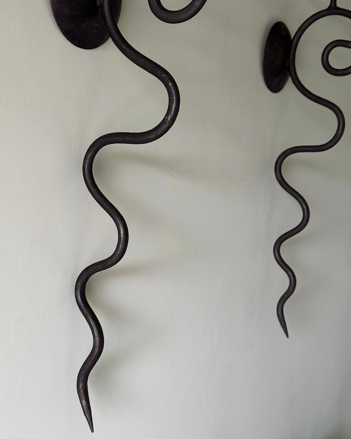 A Pair of French Mid-century Wrought Iron Candle Sconces