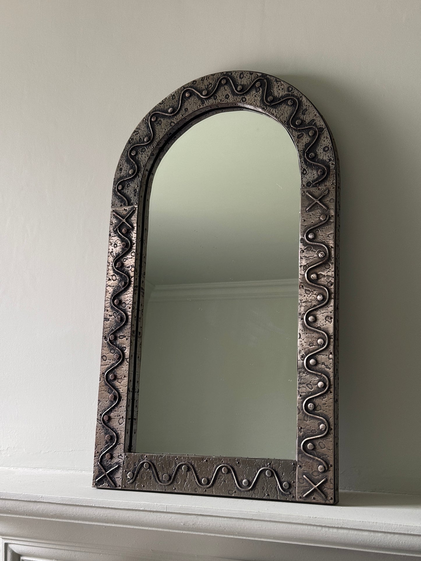 French Metal Squiggle Arch Mirror