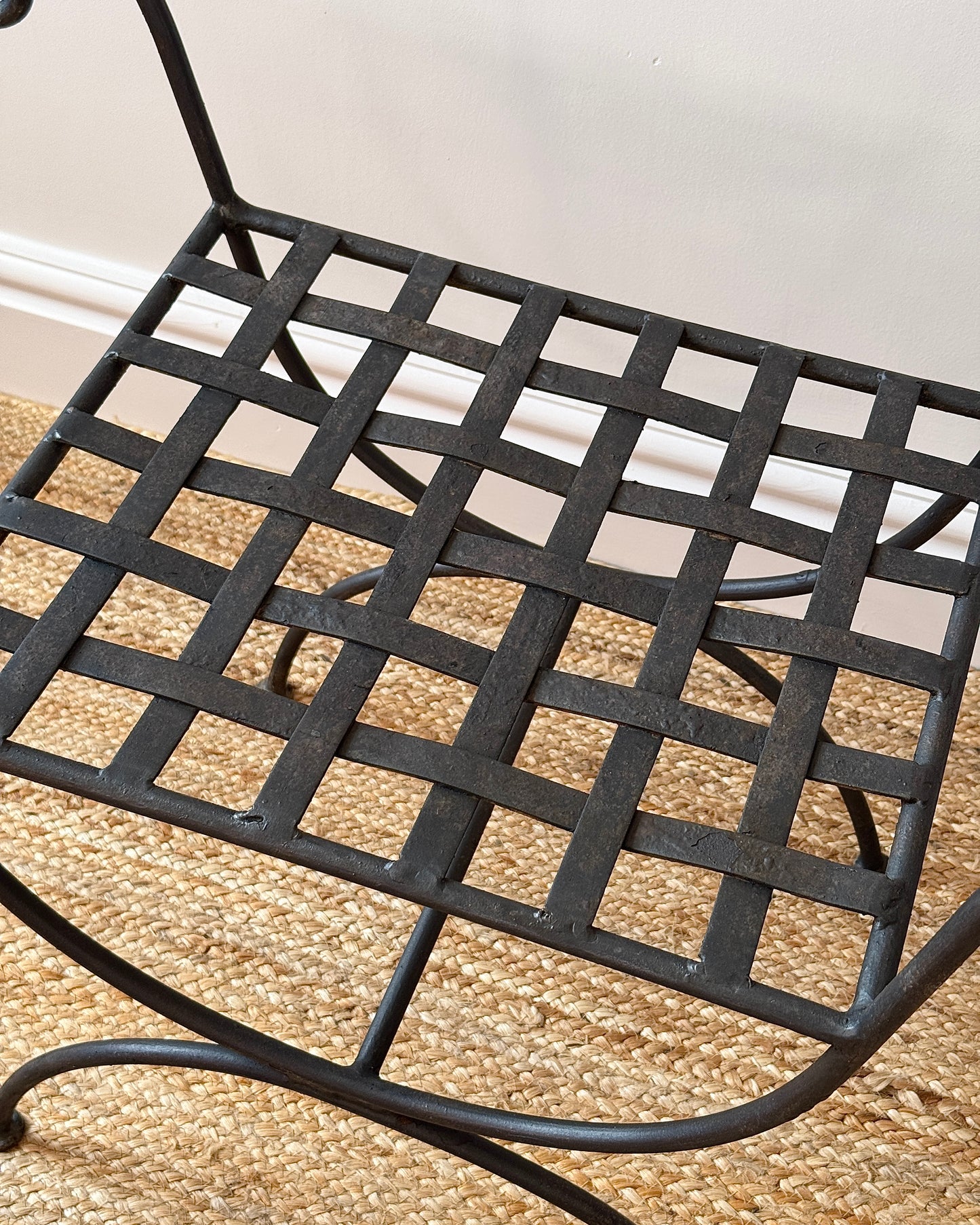 French Mid-century Iron Curule Stool