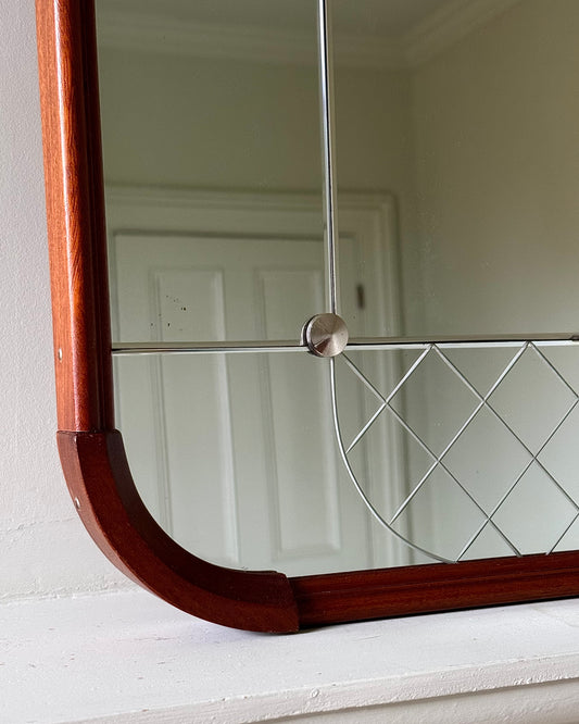 Mid-Century Swedish Sectional Curved Mirror by Glas & Trä AB