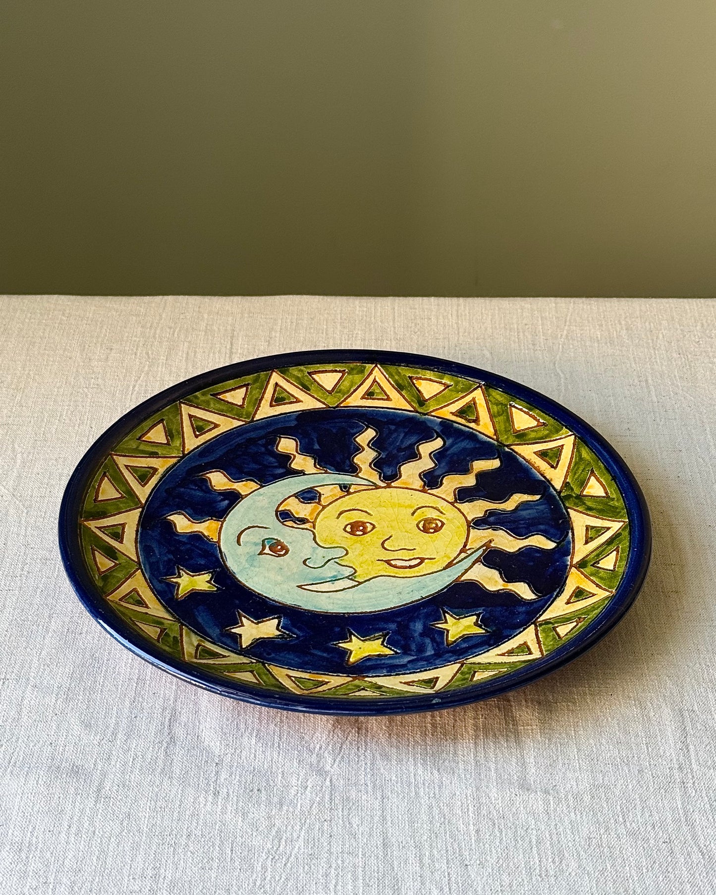 Mexican Folk Art Sun & Moon Plate