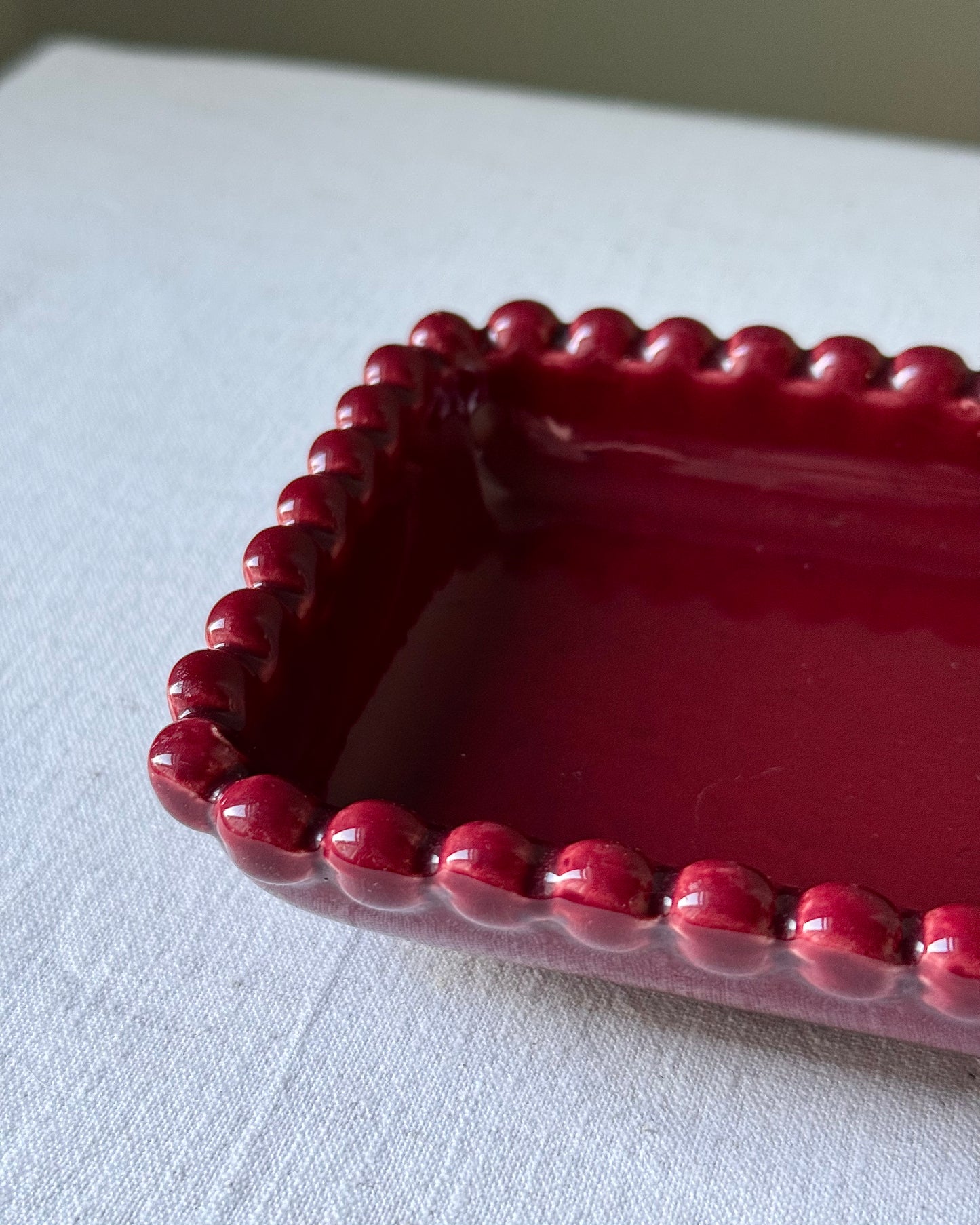 Mid-Century Vallauris Red Beaded Catch-all, 1950