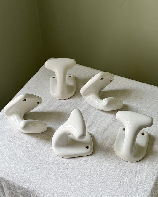 Large Swedish Ceramic Sculptural Hooks, circa 1950’s