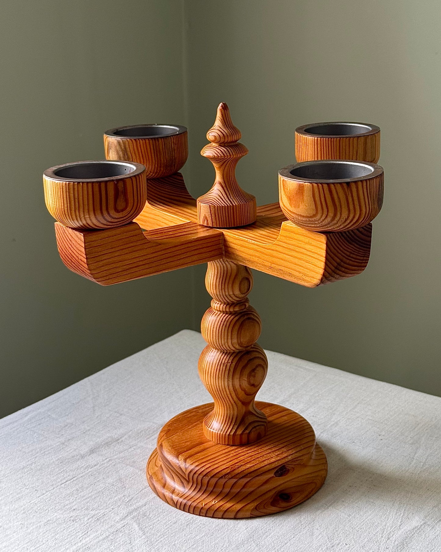 Stig Johnsson Swedish Pine Candelabra, 1970s