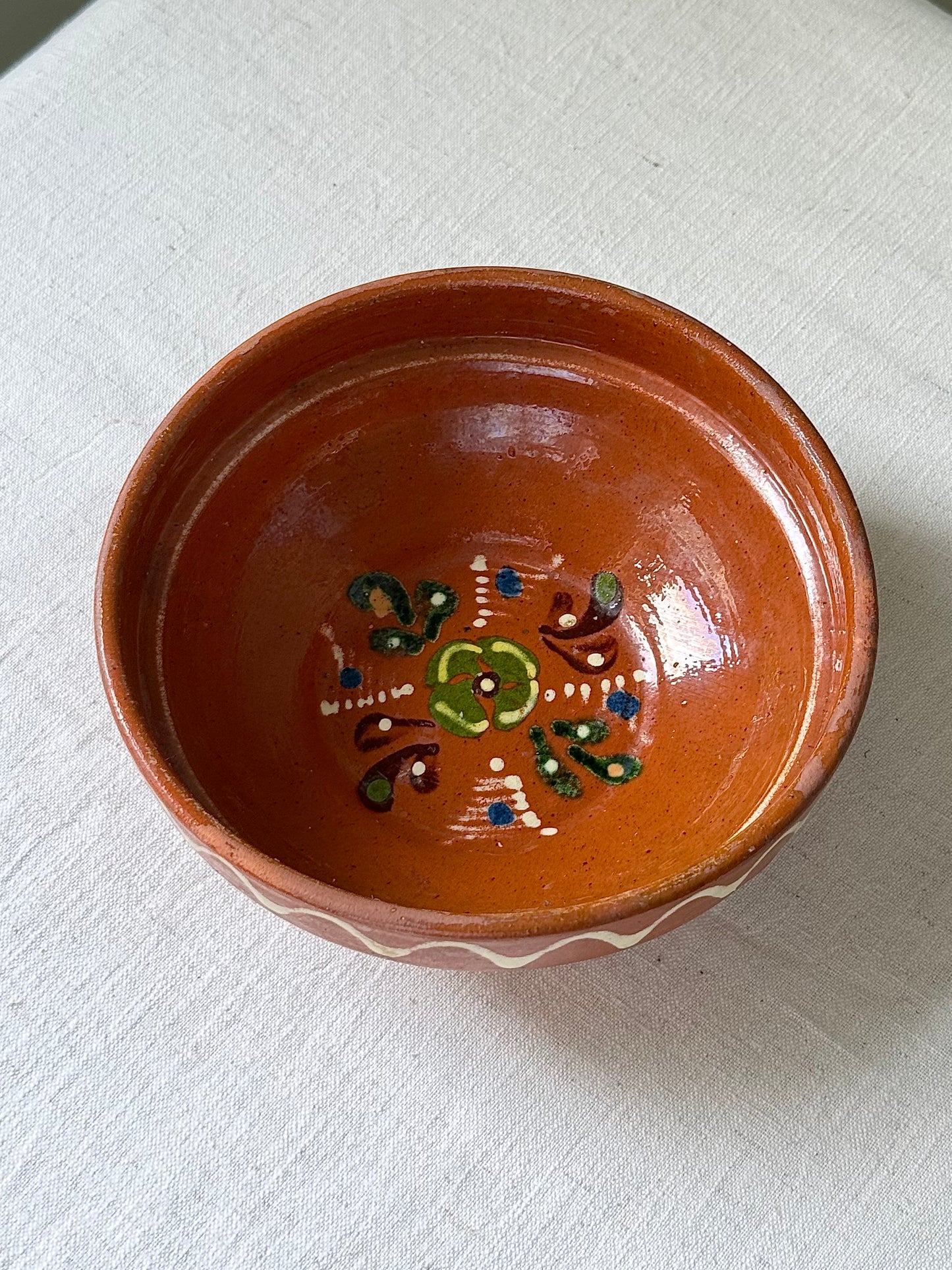 Mid-century Hand-Painted Puglian Terracotta Bowls