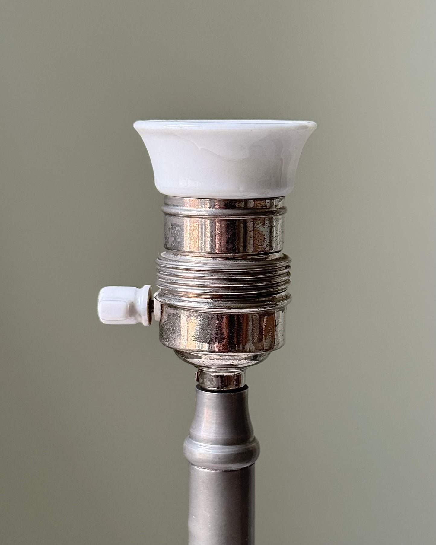 1930’s Swedish Grace Engraved Pewter Table Lamp