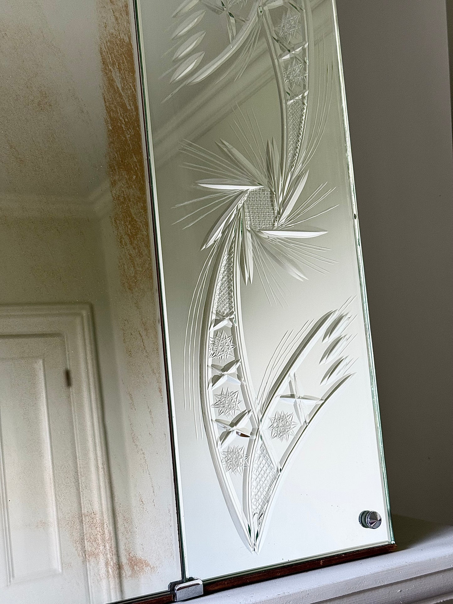 Extra Large Italian Venetian Mid-century Starburst Sectional Mirror