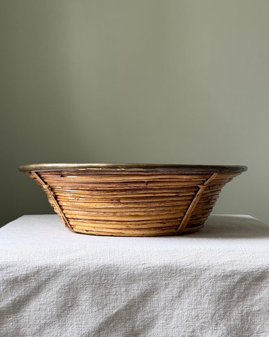Italian Pencil Reed & Brass Bowl