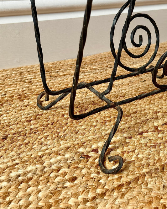 Wrought Iron Asymetric Spiral Magazine Rack - Club Sourced