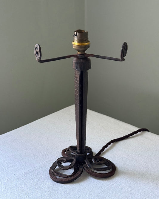 Art Deco French Iron Scroll Table Lamp