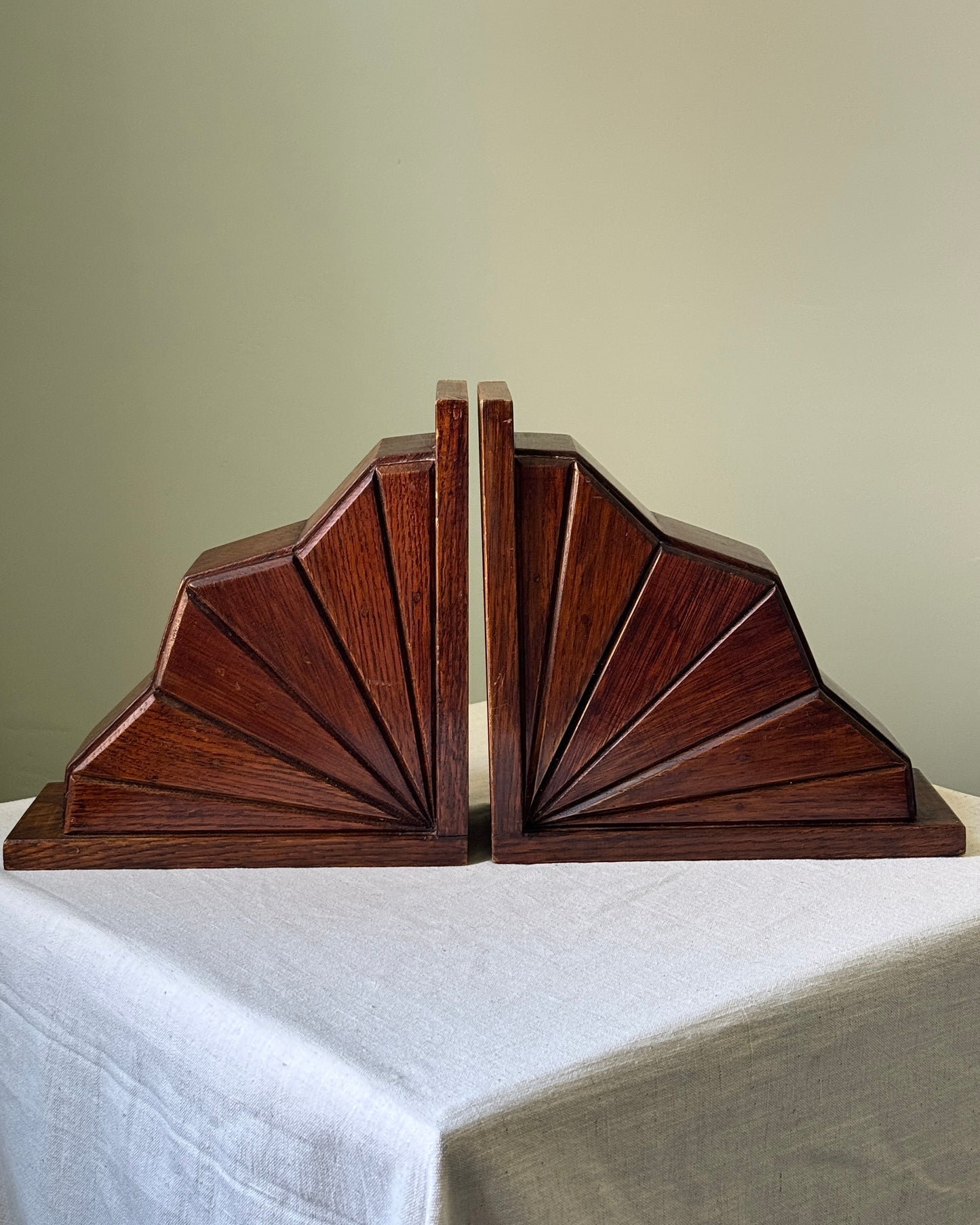 Oversized Art Deco Fan Bookends